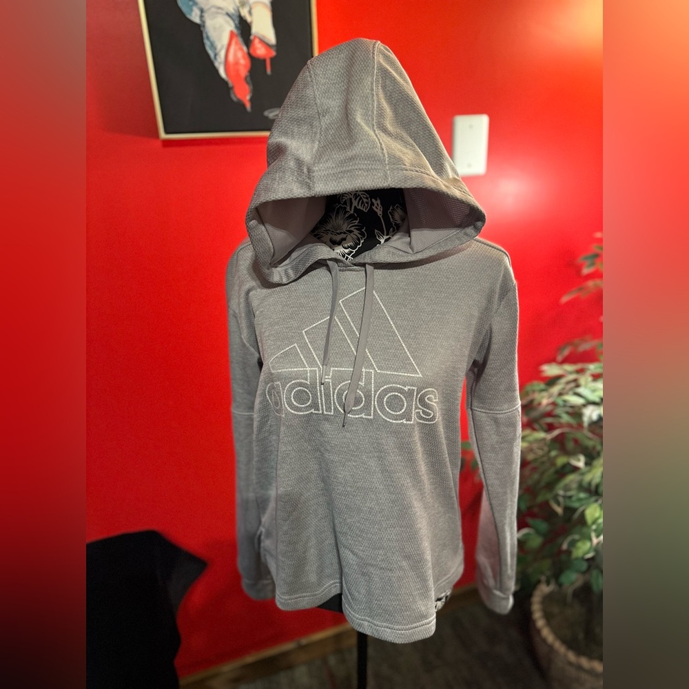 Light Gray ADIDAS hoodie. Size M